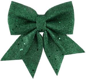Бант декоративный Изумрудный с блестками 15*20 см. / 6231669