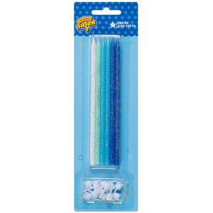 Свечи д/торта 14 см Голубой Микс блеск 12 шт 1502-5281