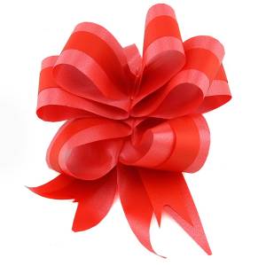 Бант-шар 50 мм. красный с полоской/1705039