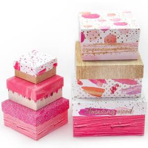 Коробка 13,7*13,7*7,7 см "Художественный микс"