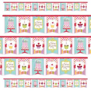 Гирлянда - вымпел  "С ДР Сладкий Праздник" 2,00 м                  