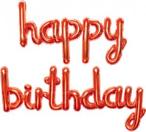 Набор шаров-букв мини Happy Birthday красный 17"/ 23929