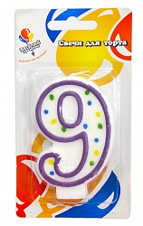 Свеча для торта Цифра классика "9"