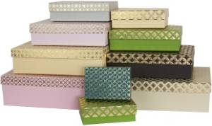 Коробка 19*13,5*6 см ассорти металлик