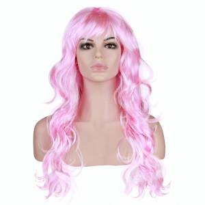 Парик "Локоны", нежно-розовый /6231698