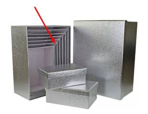 Коробка Текстура кожи серебро 25*18*10.5