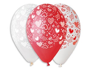 Шелкография 12" пастель/кристал Сердечки