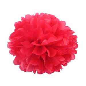 Помпон из бумаги 40 см (красный)