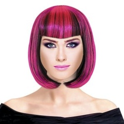 Парик "Каре Микс" черно-розовый  037-W