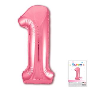 40" Цифра "1" Нежно-розовый/ Китай-Веселуха 317401ВP