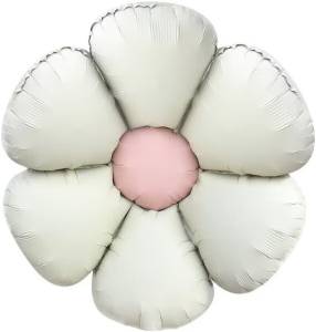 24" Цветок Ромашка, кремовый сатин (надув воздухом) / Китай 26279