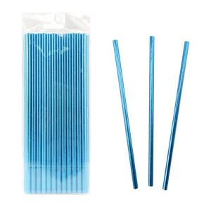 Трубочка д/кокт фольг. "Блеск Голубые" 25 шт.
