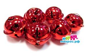Бубенчики красные 30мм (6 шт/упак)