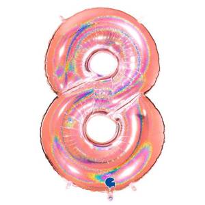 Цифра "8" - Розовое золото голография в упак. /Grabo                     