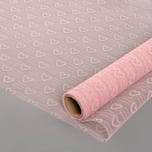 Фатин в рулоне "Сердца" 0,48*4,57 м. розовый / 6234088