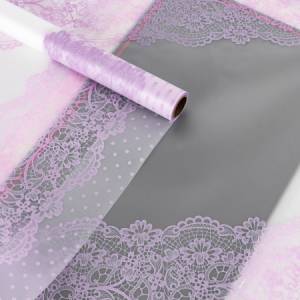 Пленка матовая "Кружево" сиреневая 57 см*10 м. / УТ-88053040