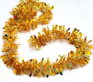 Мишура "Полосы" золото 2 м.*8 см. (Китай) 183011