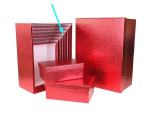 Коробка Текстура кожи красная 29*22*12.5 /SY605-RED