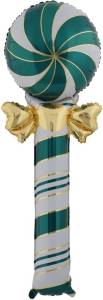59" Леденец с бантом зеленый/золото (надув воздухом) (Китай) / 25036
