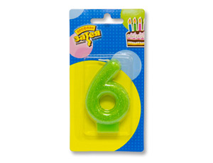 Свеча-цифра "6" Блестящая 7,6см / 1502-2152