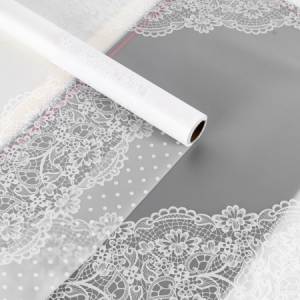 Пленка матовая "Кружево" белая 57 см*10 м. / УТ-88053037