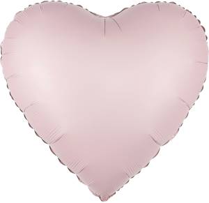 30" Сердце розовое сатин (Китай) / 27494
