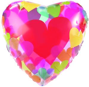 18" Сердце с разноцветными сердечками (CTI)/214820V