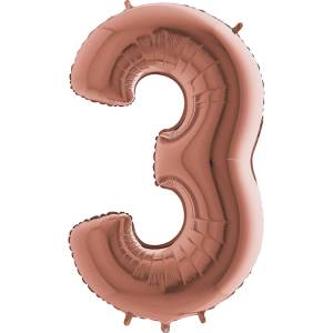 Цифра "3" -  Розовое золото /Grabo                     