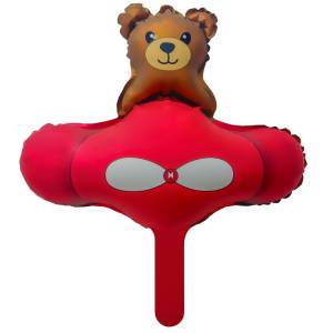 МИНИ Мишка в самолете красном (Китай)/1206-1649