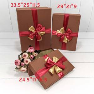 Коробка 29*21*9 см Коричневый, двойной бант
