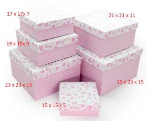 Коробка 17*17*7 см Нежные Единороги, Розовый / 39506К