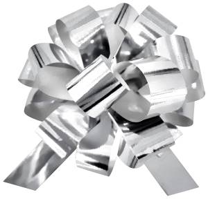 Бант-шар Серебро металл 10 см. / 661097