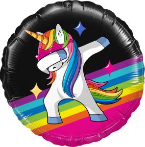 18" Круг, Танцующий единорог, черный (Россия)/740101