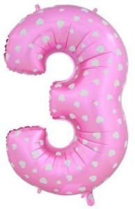 Цифра "3" - розовая/ Китай