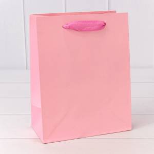 Пакет подарочный 18*23*10 см. Крафт розовый / 000222Е/182