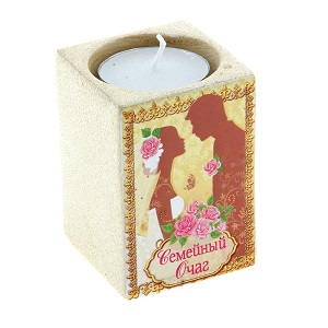 Подсвечник "Семейный очаг с рисунком" мал.                     