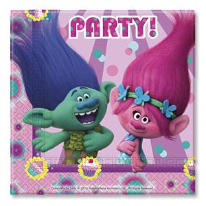 Салфетки бумажные "Тролли" 33 см, 20 шт.