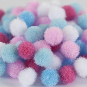 Помпончики 1 см, Розово-Голубой микс 100 шт. / 6231527