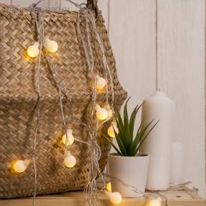 Гирлянда "Шарики Белые" 5 м., 8 режимов, т/белый/ 3590700