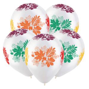 12" Разноцветные листья,прозрачный кристалл (50шт) (Китай) / 412612-50