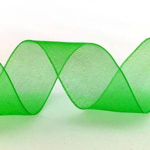 Лента Органза Зеленый / 25мм*22,85 м