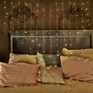 Гирлянда "Бахрома Сердце " 2*1,5 м. теплый белый 1041889