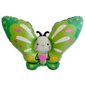 Бабочка зеленая с сердцем /Flexmetal 1207-6191