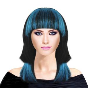 Парик "Каскад микс" Черно-синий / 080-W