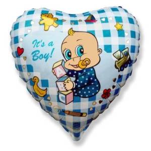 18" Сердце Это мальчик (Flexmetall)/201553