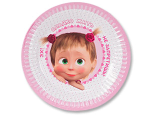 Тарелки бум. "Маша Сердца" 17 см.,6 шт. 1502-3179