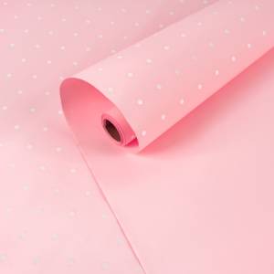 Пленка матовая "Горошек" розовый зефир 57 см*10 м. / УТ-88050291