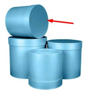 Коробка Цилиндр голубой перламутр 15*15