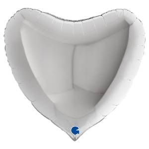 36" Сердце металлик Серебро (Grabo)/ 1204-1277/36009