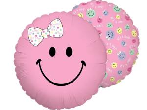 18" Круг Смайл Девочка (Flexmetall) 